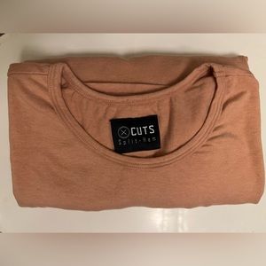 Cuts Clothing Coral Crew Split Hem Tee